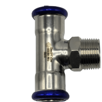 Пресс-тройник с НР MVI, 22х3/4" (нержавеющая сталь)