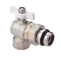 Кран-американка угловой  с кольцом 1/2" вн.-нар. бабочка