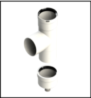 [GROPPALLI] [B0B.011.000133] Тройник D= 80 мм с заглушкой для сбора конденсата для конденсационных котлов {белый}