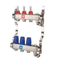 Коллектор с расходомерами,  дренажным краном и краном Маевского, 3 вых.