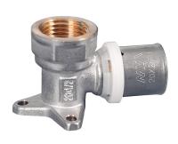Пресс-фитинг угольник с креплением (водорозетка) внутренняя резьба MVI 20х1/2"