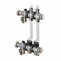 Коллекторная группа Oventrop Multidis SF 12 выхода 3/4" ЕК, нержавеющая сталь, со встроенными регулирующими вставками 1404562