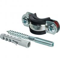 Комплекты Stout Хомут для труб, комплект: хомут+шпилька шуруп +дюбель пластиковый 1/2"(20-24)