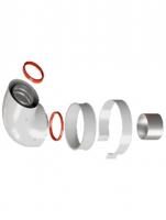 Начальный участок Rommer 60/100 (Baxi (кроме ECO Nova/Classic), Ariston, Vaillant, Viessmann, Kiturami, Mizudo, Beretta, Oasis, Wolf, Haier, Tiberis, DeDietrich, Arderia ) хомут в комплекте + втулка D60 L-50