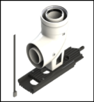 [GROPPALLI] [A01.012.000178] GROPPALLI Колено коаксиальное Ø 60/100 (90°) В/Н с опорным кронштейном для конденсационных котлов {белый}