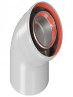 Отвод Rommer промежуточный раструбн. 45 гр. 60/100 (наружный диаметр мама/папа)