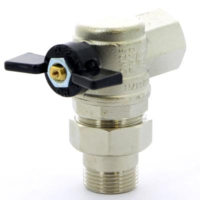 Кран шаровой НВ угловой с американкой Bugatti 594 Oregon бабочка 1″ DN25